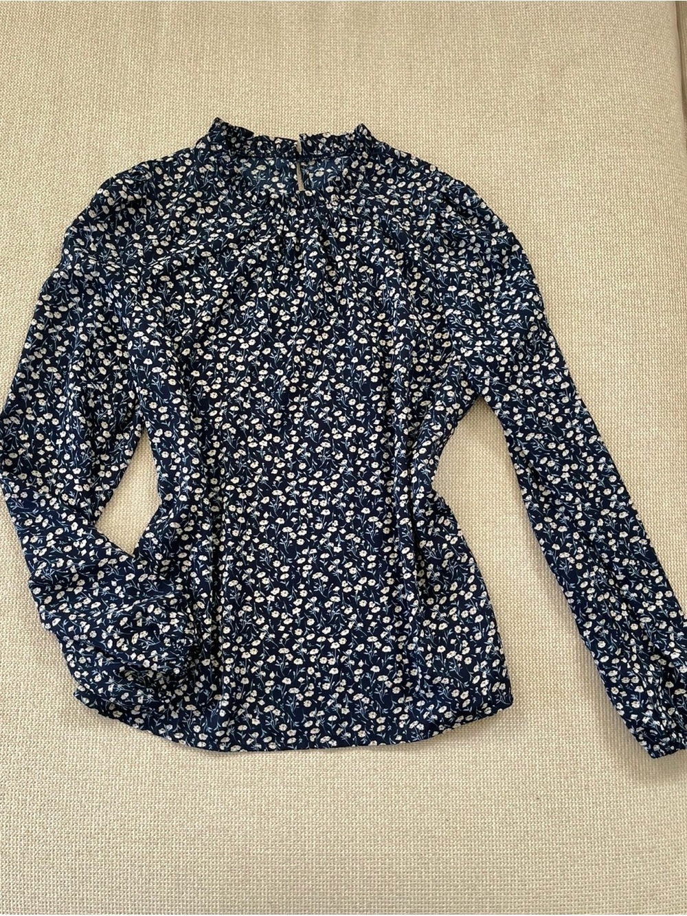 Navy Floral Top
